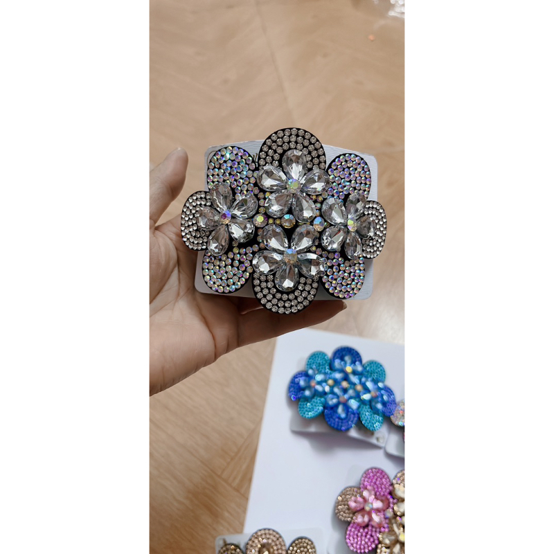 Sỉ 5 kẹp đuôi đính đá pha lê gọng 10 phân mẫu mới