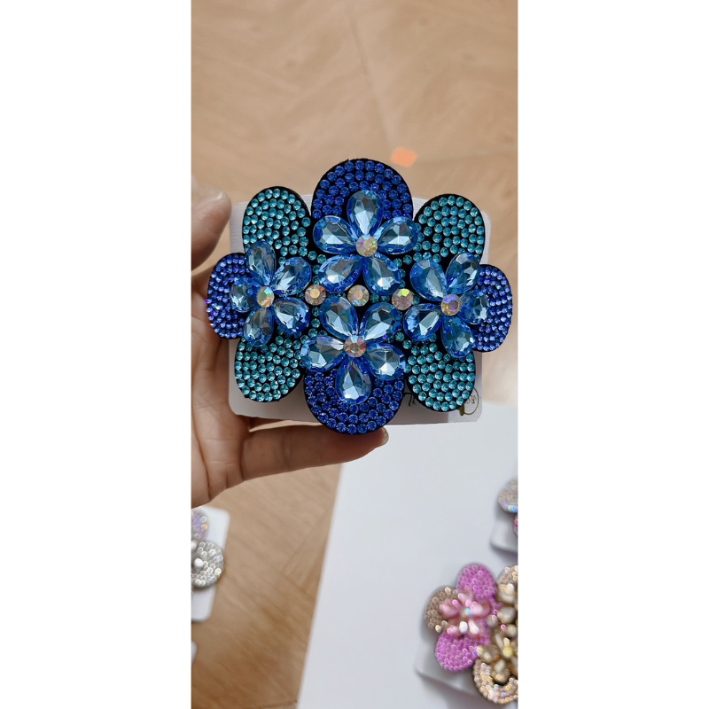 Sỉ 5 kẹp đuôi đính đá pha lê gọng 10 phân mẫu mới