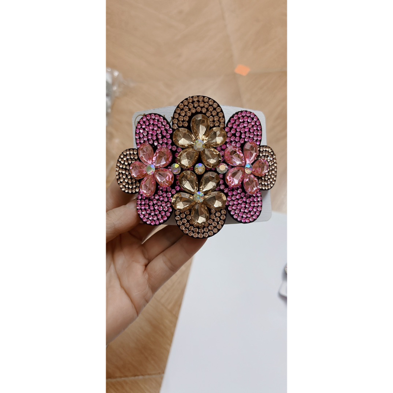 Sỉ 5 kẹp đuôi đính đá pha lê gọng 10 phân mẫu mới