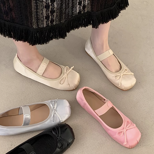 Giày Búp Bê Đế Thấp Miệng Cho Nữ Thu Đông 2023, Giày Lười Đế Mềm Kiểu Pháp Mary Jane Cho Nữ