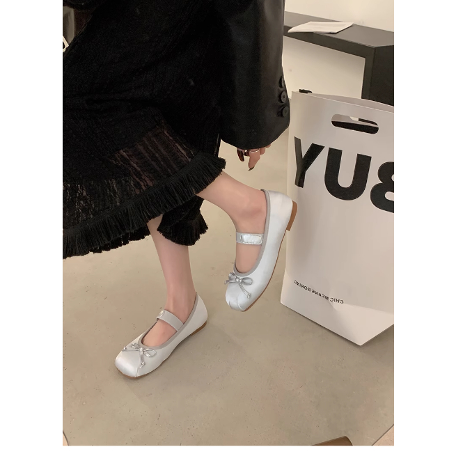 Giày Búp Bê Đế Thấp Miệng Cho Nữ Thu Đông 2023, Giày Lười Đế Mềm Kiểu Pháp Mary Jane Cho Nữ