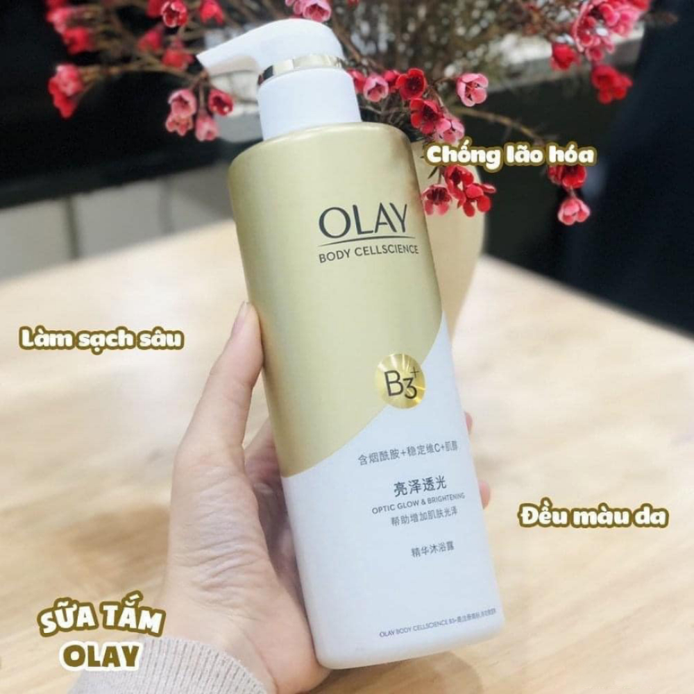 Sữa Tắm Dưỡng Trắng OLAY B3+ Retinol/Vitamin C/HA Siêu Dưỡng Trắng Da, Cấp Ẩm Và Đàn Hồi Cho Da - Chai 500ml