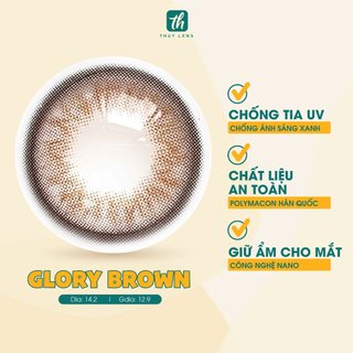 Kính áp tròng THÚY LENS Cận Hàn Quốc Nâu Tây Trong Veo 3 Tháng