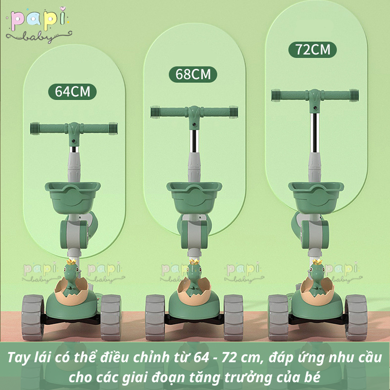 Xe Scooter 3 in 1,Có Đèn,Nhạc, xe scooter chòi chân