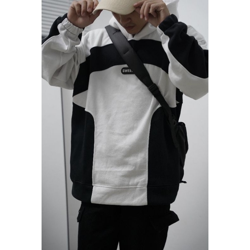 Áo khoác zip - Áo khoác hoodie zip nữ localbrand Panacea nỉ tàu dày,logo nổi form rộng