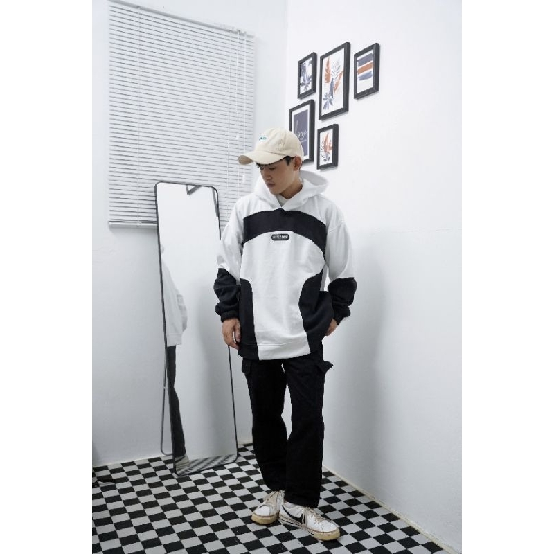 Áo khoác zip - Áo khoác hoodie zip nữ localbrand Panacea nỉ tàu dày,logo nổi form rộng