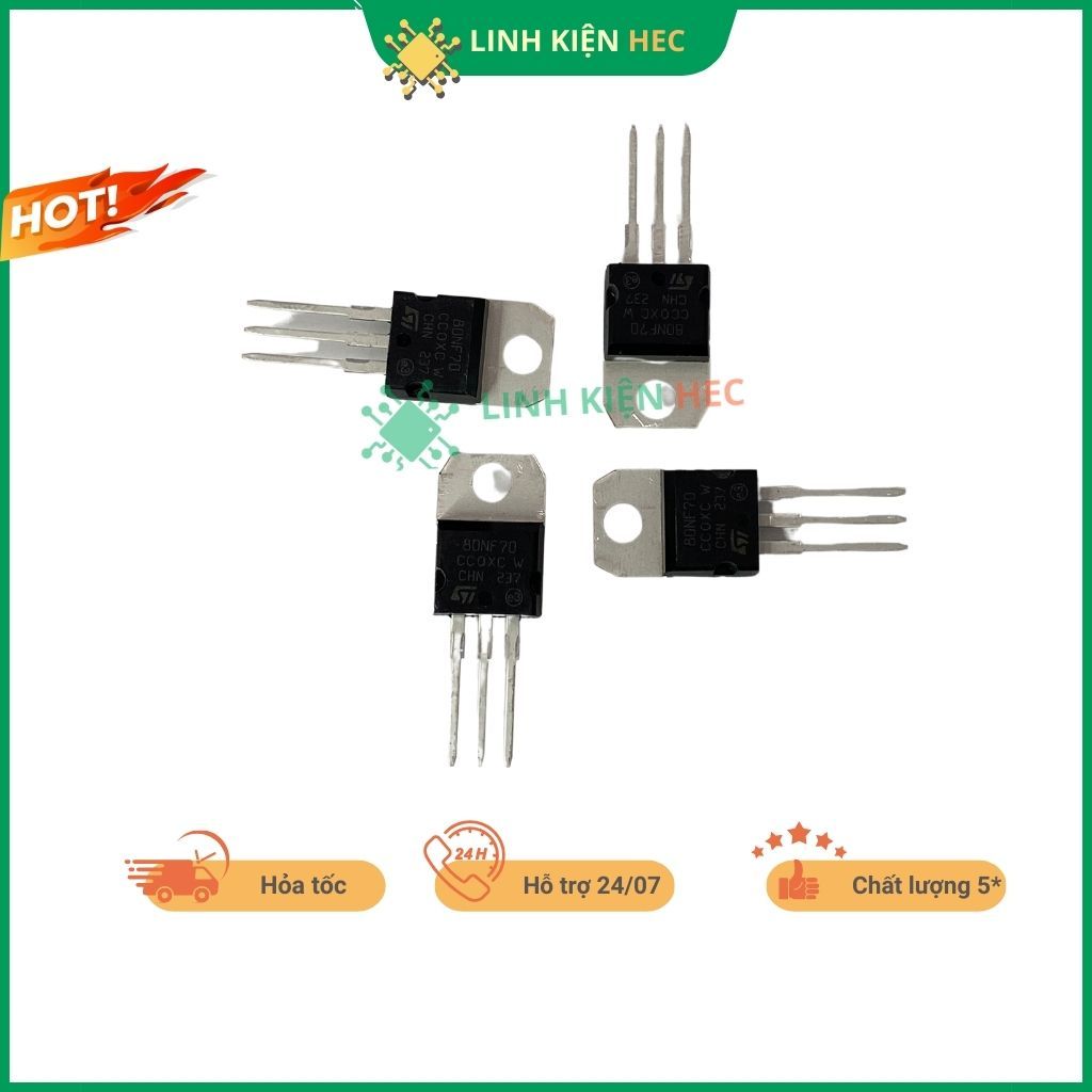 80NF70 STP80NF70 N-Mosfet 80A 70V TO-220 chính hãng ST chất lượng cao linhkienhec