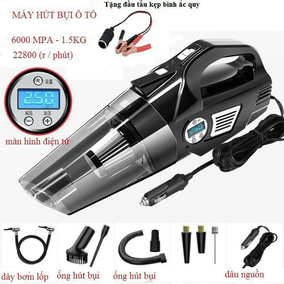 Máy hút bụi cầm tay dùng trên ô tô - Loại tích điện và cắm tẩu