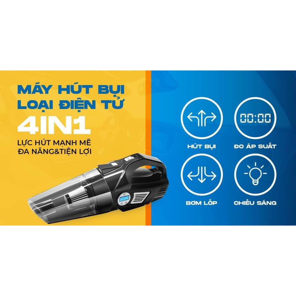 Máy hút bụi cầm tay dùng trên ô tô - Loại tích điện và cắm tẩu