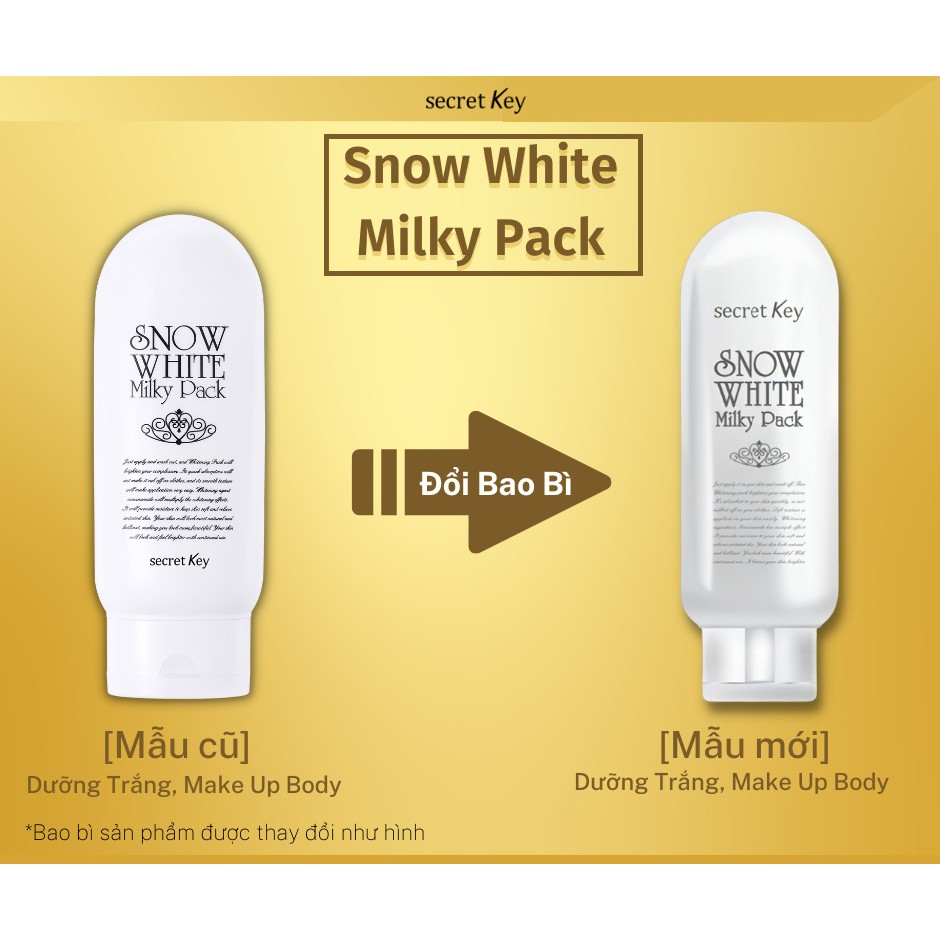 Kem ủ trắng toàn thân Secret Key Snow White Milky Pack 200g COCOLUX