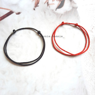🍀 Vòng chân đỏ đen kim tuyến may mắn khóa trượt đeo chân nam nữ đơn giản handmade