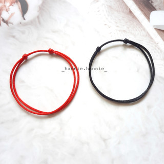 🍀 Vòng chân chỉ đỏ đen may mắn khóa trượt đeo chân nam nữ đơn giản handmade