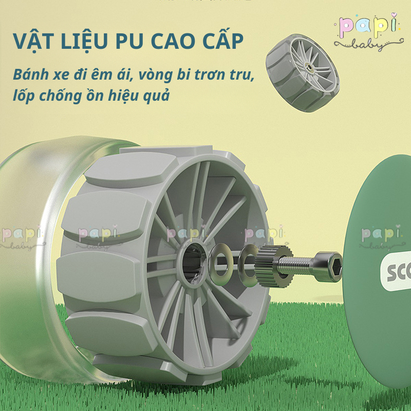 Xe Trượt Scooter Khủng Long, Xe Chòi Chân Cho Bé Kích Thước Lớn Có Đèn,