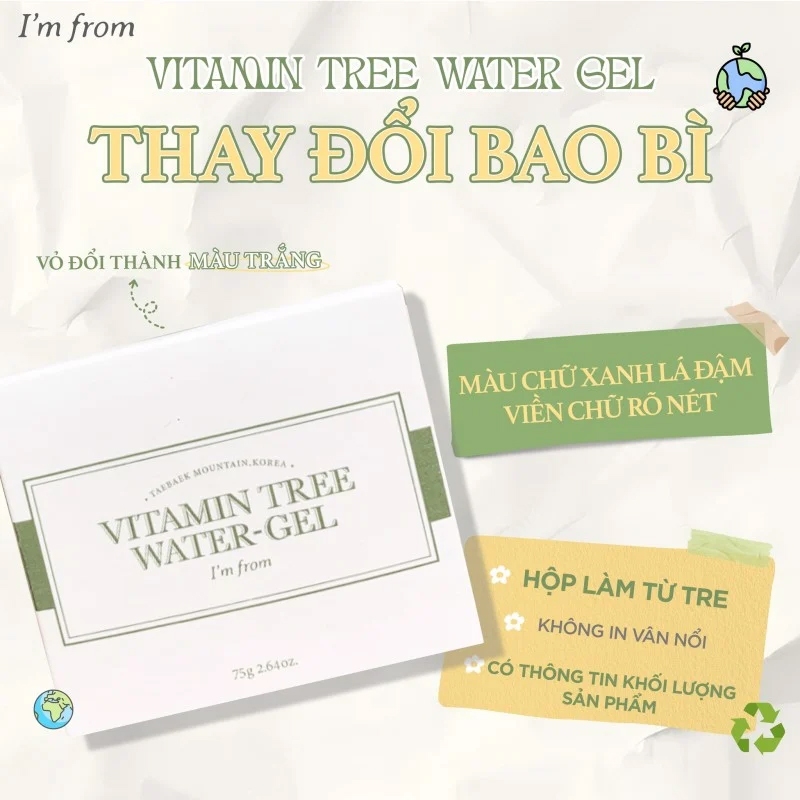 Gel Dưỡng Ẩm, Dưỡng Trắng Da Chiết Xuất Cây Hắc Mai Biển I'm From Vitamin Tree Water Gel 75g