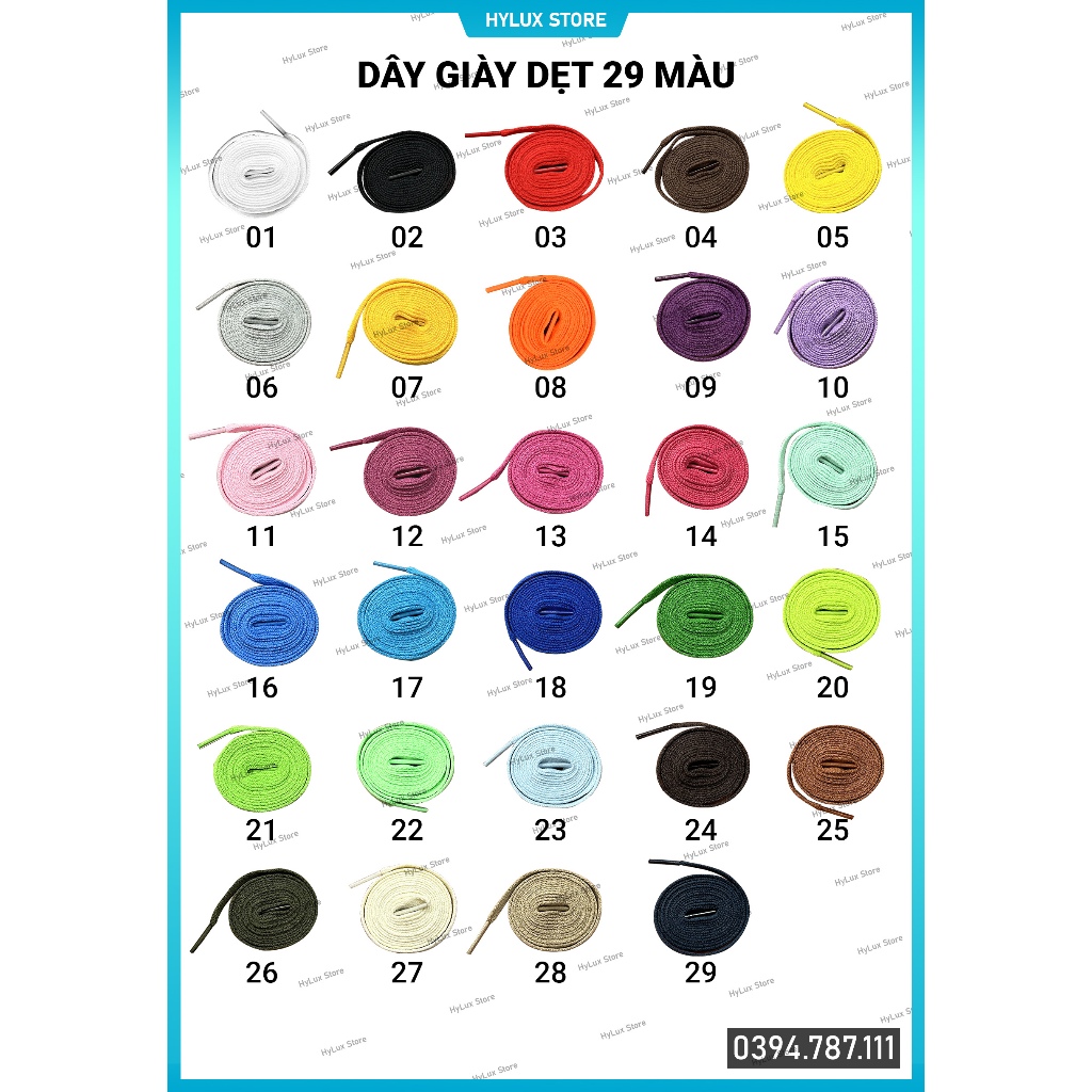 Dây Giày Dẹt Cao Cấp Phù Hợp Với Mọi Loại Giày Chiều Dài 80cm