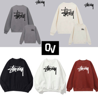 Áo sweater stussy logo thêu chính hãng khoác nỉ cao cấp unisex, Áo swt stussy nam nữ form rộng chuẩn Shop QV