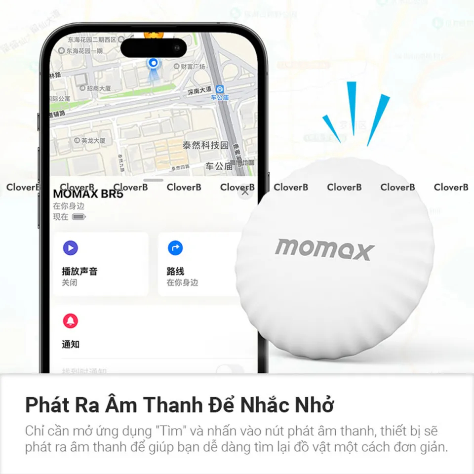 Thiết Bị Định Vị GPS Momax Pintag BR5  - Pin Dùng 1 năm - Không Giới Hạn Khoảng Cách - Bảo Hành 12TH