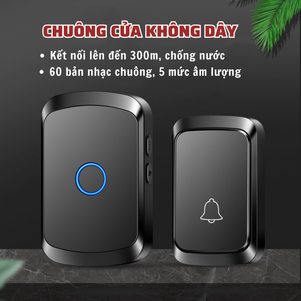 Chuông Cửa Không Dây Thông Minh CTFAST CAZI - 01, Màu Sắc Sang Trọng, Chống Nước, Khoảng Cách Sử Dụng Hiệu Quả 300 Mét