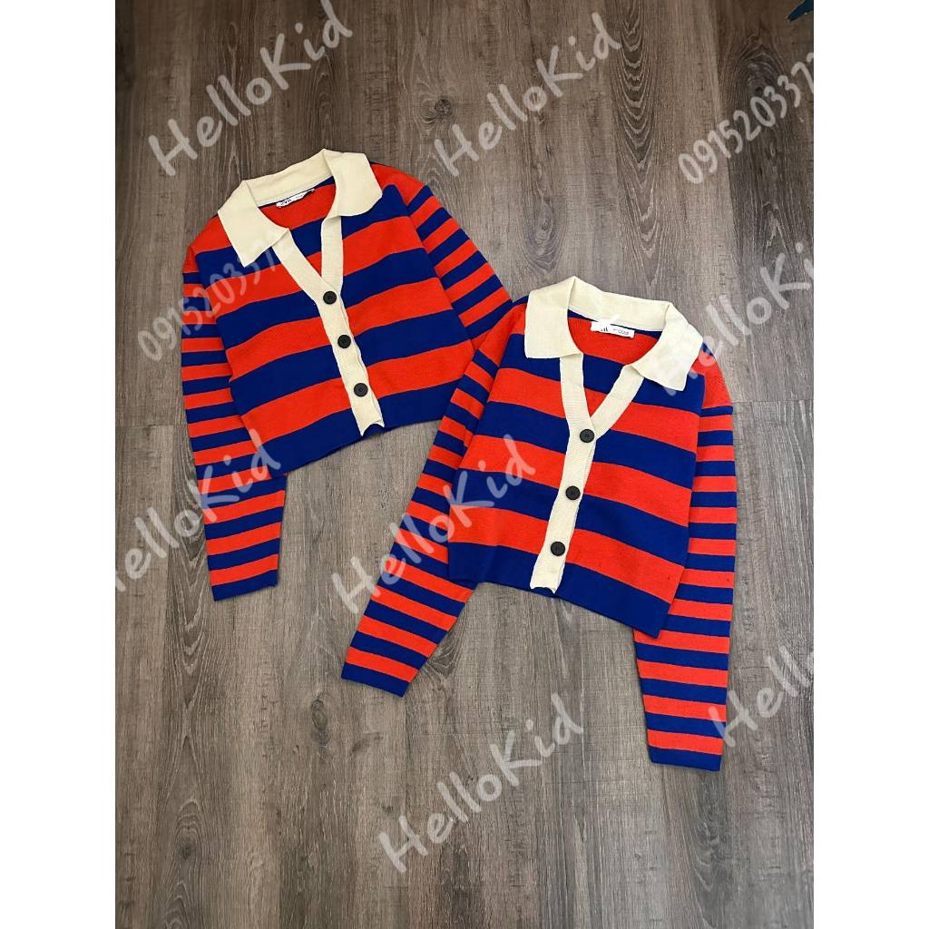 Áo khoác Cardigan len ZR kẻ nữ