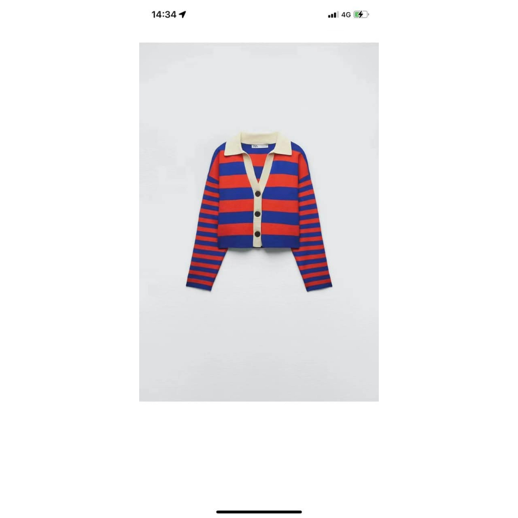 Áo khoác Cardigan len ZR kẻ nữ