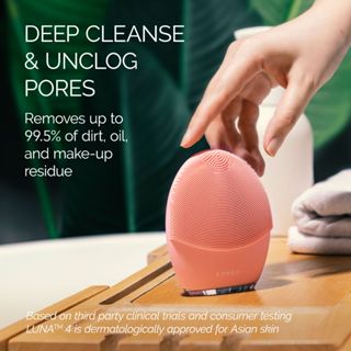 Máy rửa mặt FOREO LUNA 4 cao cấp được chứng minh lầm sàng làm sạch sâu mát-xa trẻ hoá da bằng sóng âm T-sonic phiên bản cho da thường