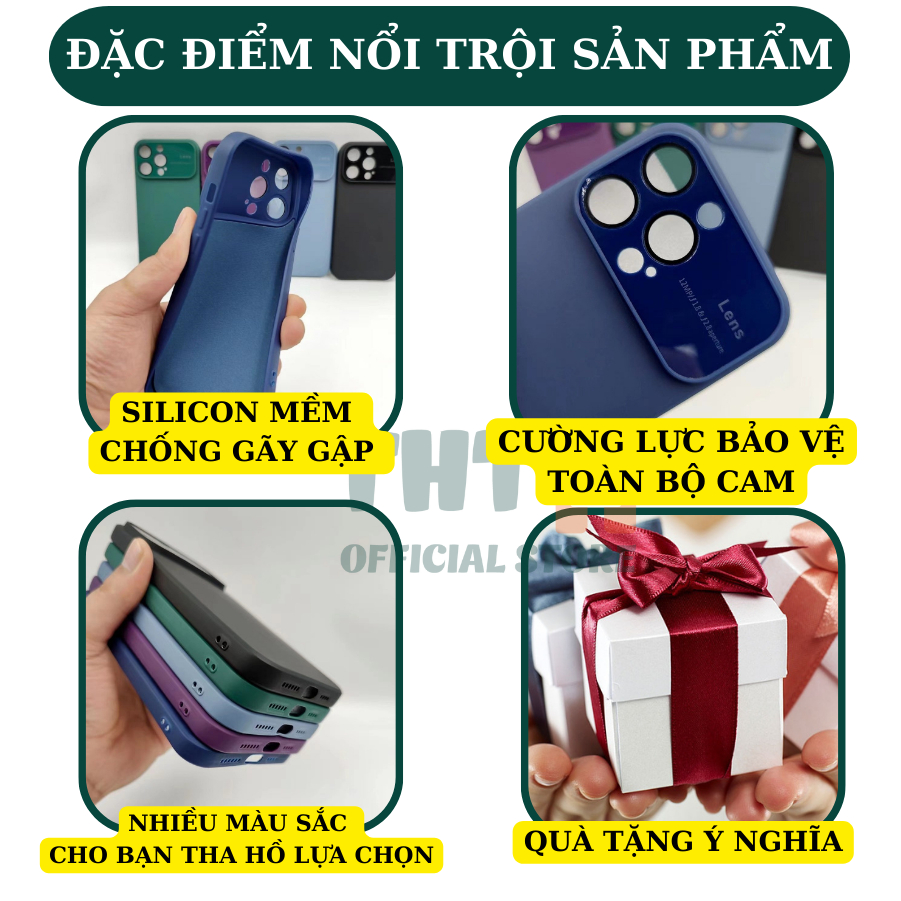 Ốp lưng silicon mềm có kính bảo vệ lens/cam sang trọng dành cho XSMAX,11,12,13...15promax bảo hành 12 tháng