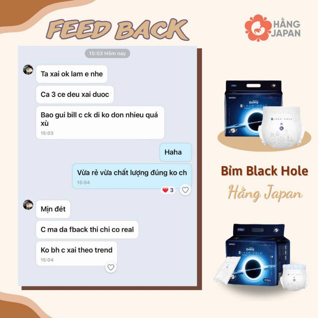 Bỉm dán/ quần BLACK HOLE Nội Địa Trung cao cấp 100% đủ size NB64/ S58/ M50/ L42/ XL38/ L38/XL36/ XXL34/ XXXL32