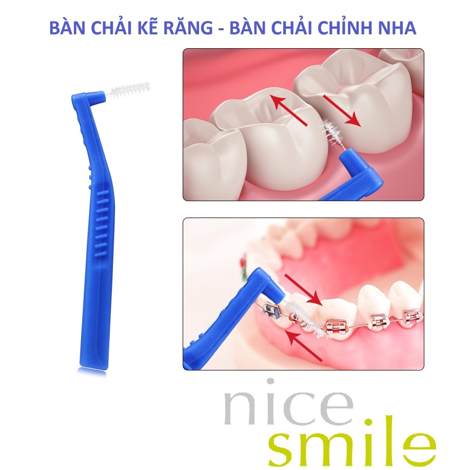 Bàn chải kẽ răng chữ L, Bàn chải kẽ chỉnh nha, Bàn chải làm sạch kẻ răng