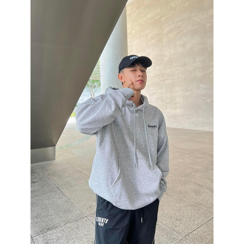 Hoodie Levents Mini Logo Grey-Black