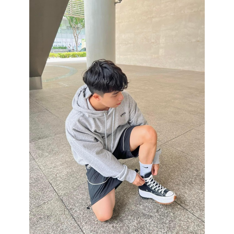 Hoodie Levents Mini Logo Grey-Black
