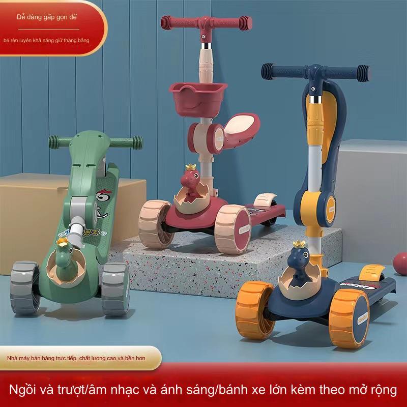 Xe trượt Scooter 3 in 1 cho bé cao cấp VBABY S808 - 3 chế độ - Bánh xe phát sáng vĩnh cữu gấp gọn