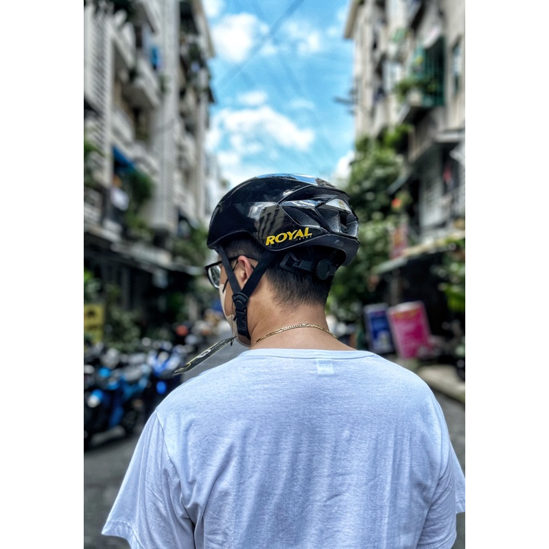 MŨ THỂ THAO ROYAL MD07 ĐEN BÓNG CHÍNH HÃNG