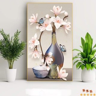 Tranh đính đá Bình Hoa Lan , tranh chưa gắn đá