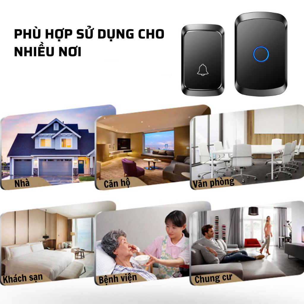 Chuông cửa không dây thông minh thế hệ mới CTFAST A50 - Khoảng cách 300 mét, chống nước, 60 loại nhạc chuông