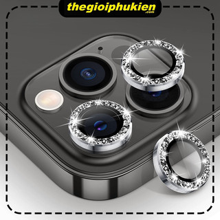 Bộ kính cường lực đính đá bảo vệ camera sau thích hợp cho iPhone 11 12 13 14 15 Pro Max / Plus/ Mini - bvc02