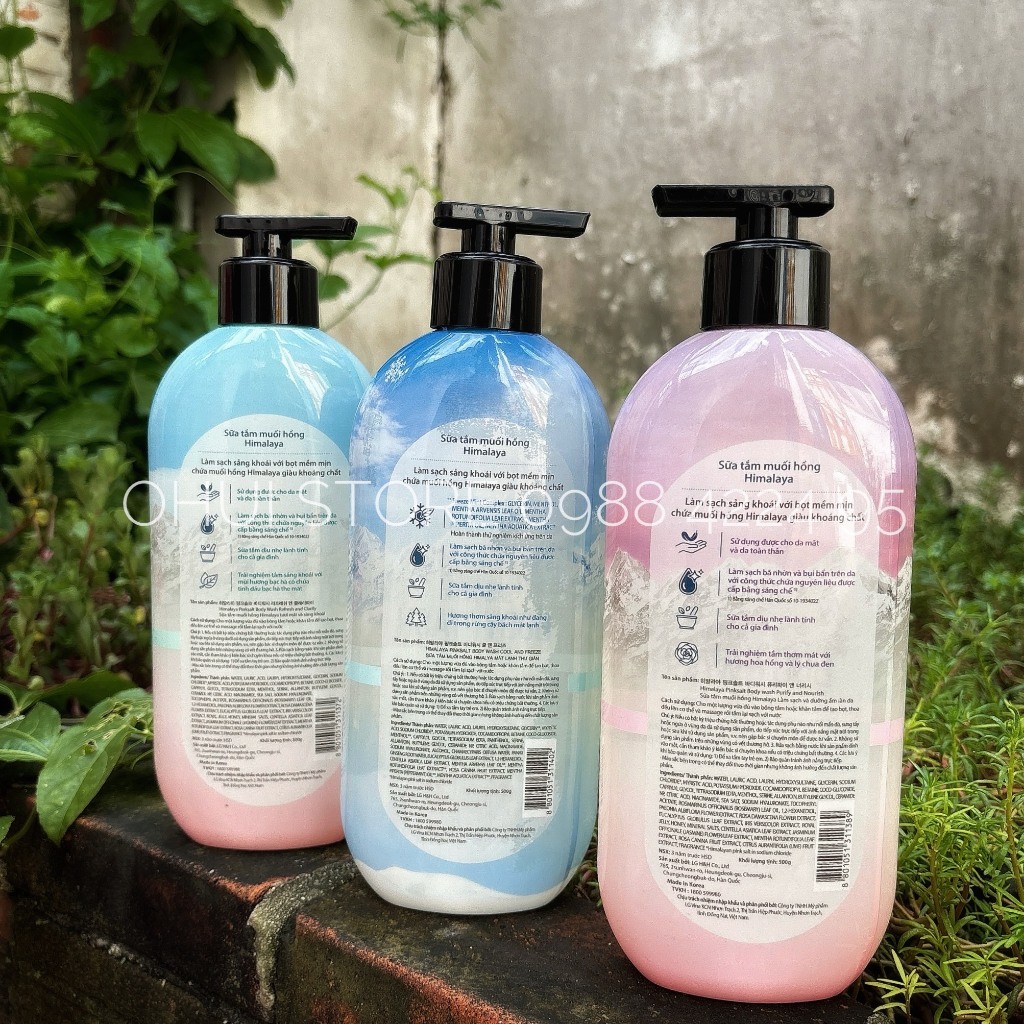 Sữa tắm muối hồng tươi mát sảng khoái Hymalaya Pink Salt 500 gam - Chuẩn Auth