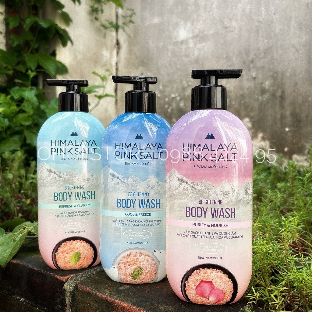 Sữa tắm muối hồng tươi mát sảng khoái Hymalaya Pink Salt 500 gam - Chuẩn Auth