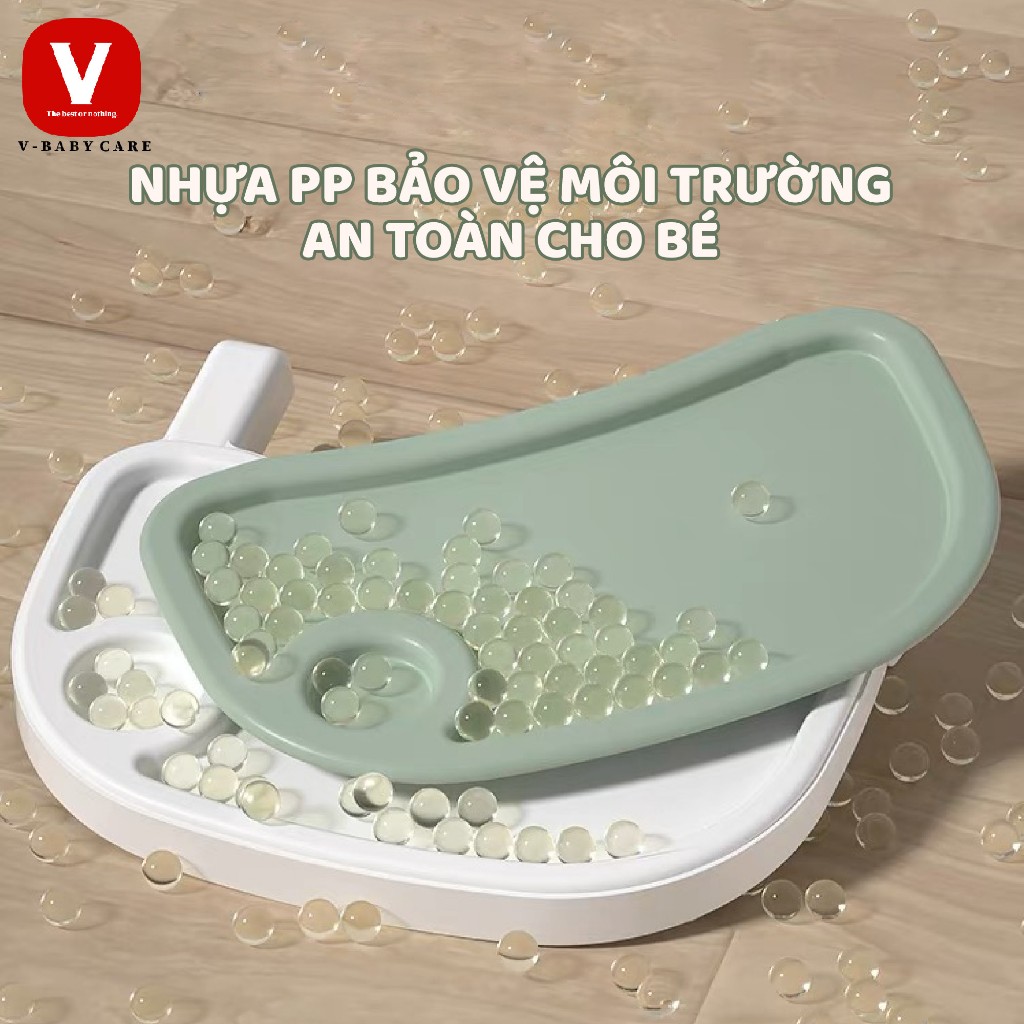 Ghế Ăn Dặm 2 Mức Độ Cao, Vừa Tầm Bàn Ăn Người Lớn V-Baby GA001