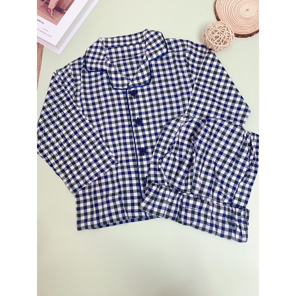 Đồ Bộ Tay Dài Chất Liệu Thun Cotton Cho Bé Trai Bé Gái 17 - 18 Kg