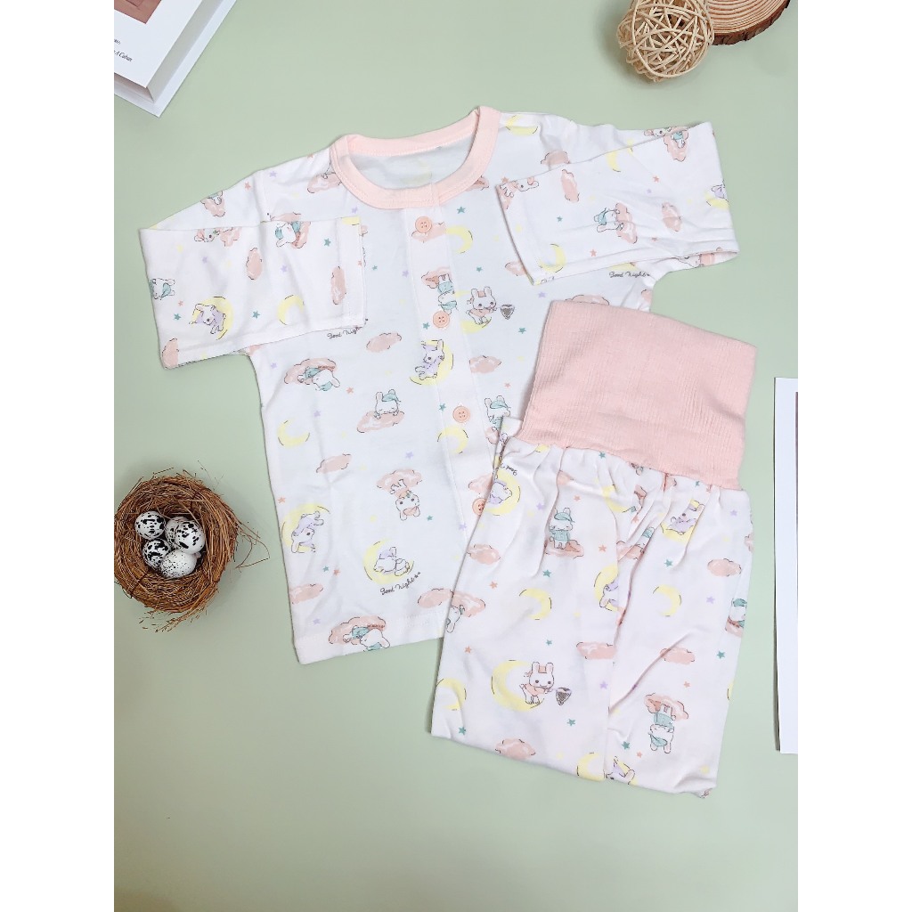 Đồ Bộ Tay Dài Chất Liệu Thun Cotton Cho Bé Trai Bé Gái 13 - 14 Kg