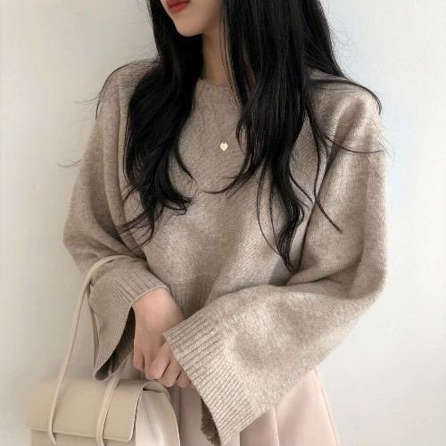 Áo len croptop tay dài phong cách hàn quốc Maylily Store