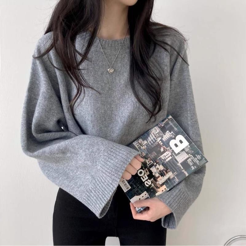 Áo len croptop tay dài phong cách hàn quốc Maylily Store