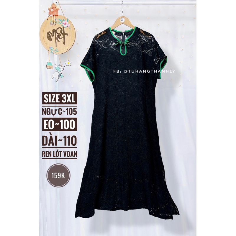 Sườn xám bigsize phối ren