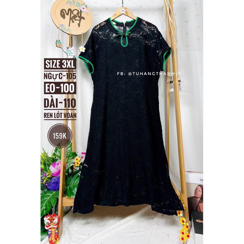 Sườn xám bigsize phối ren