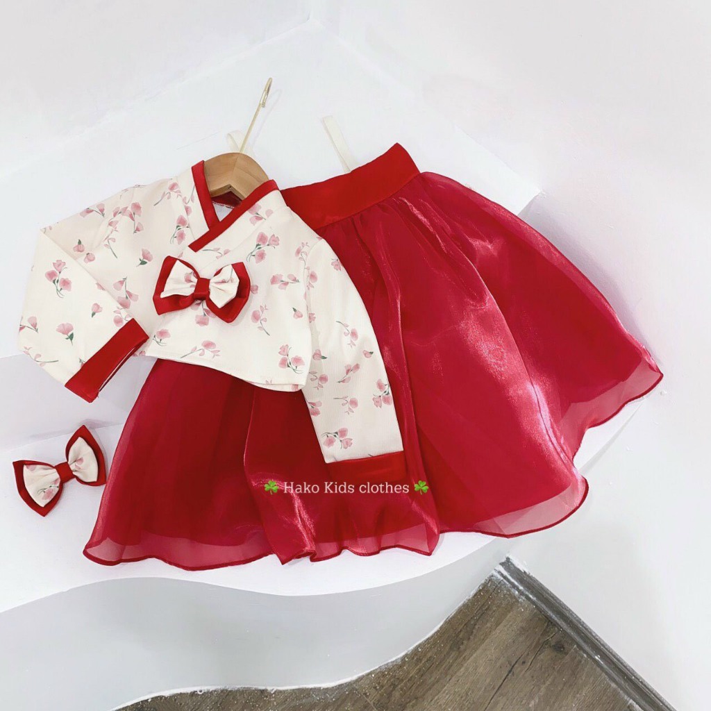 Váy thiết ké bé gái - đầm hanbok tiểu thư xinh xắn cho bé 8-28kg