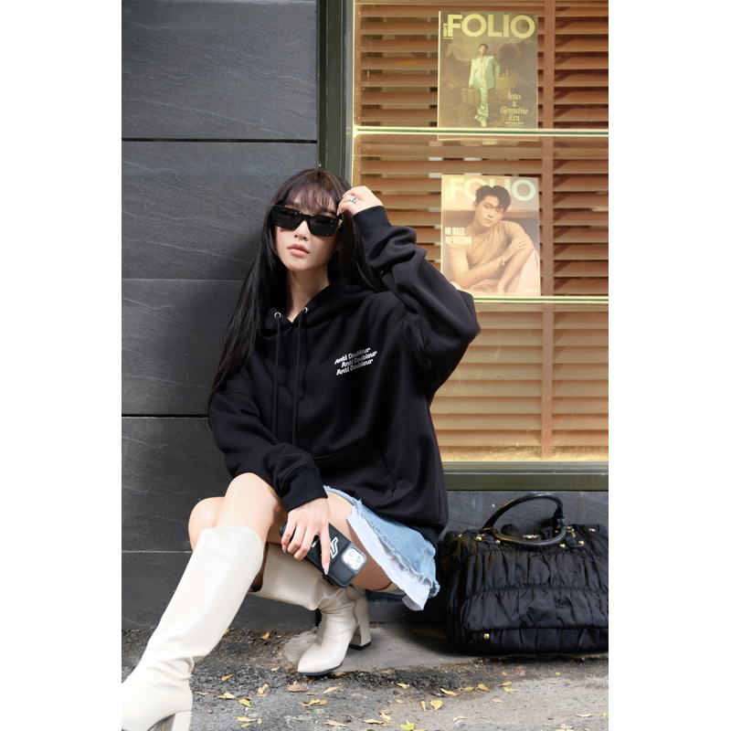 Áo Hoodies Unisex SVT ANTI DOUBLEUR HOODIES màu đen Local Brand