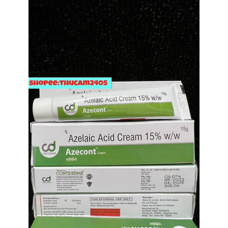 Cream Azecont Forte 15%-20% giảm mụn ,mờ thâm .