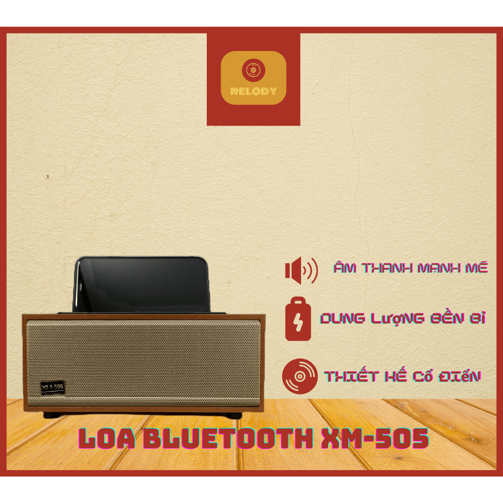 Loa bluetooth XM 505-Âm thanh chất lượng, bass trầm ấm, thiết kế võ gỗ sang trọng, giá cả phải chăng