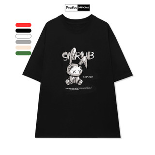 Áo Thun Nữ, Áo Phông Unisex By PEABOO Mã TN Thỏ Crub Chất Cotton Thoáng Mát Form Rộng Tay Lỡ Cho Nam Nữ
