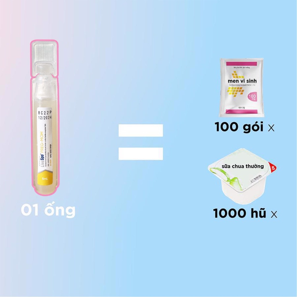 Bào Tử Lợi Khuẩn Hỗ Trợ Cải Thiện Hệ Tiêu Hóa Cho Mẹ Và Bé LiveSpo PregMom Hộp 20 Ống